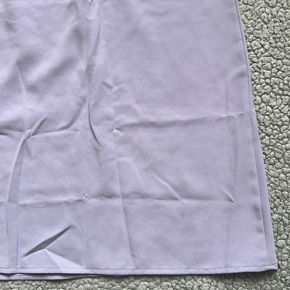 Famulily V Neck Puff Sleeve Solid Loose Fit Casual Summer Flowy Shirt Dress - Picture 11 of 11